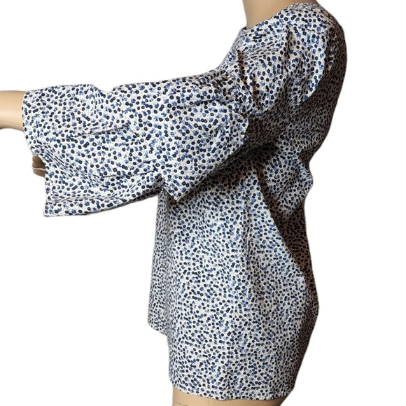 J. CREW Printed tiered bell-sleeve top - Picture 4 of 16